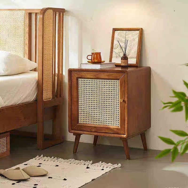 Bàn trà, Tủ tab mini gỗ phối mây VGD16