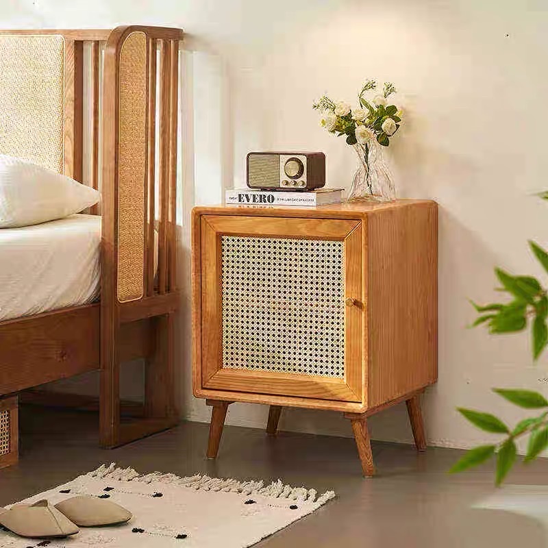 Bàn trà, Tủ tab mini gỗ phối mây VGD16