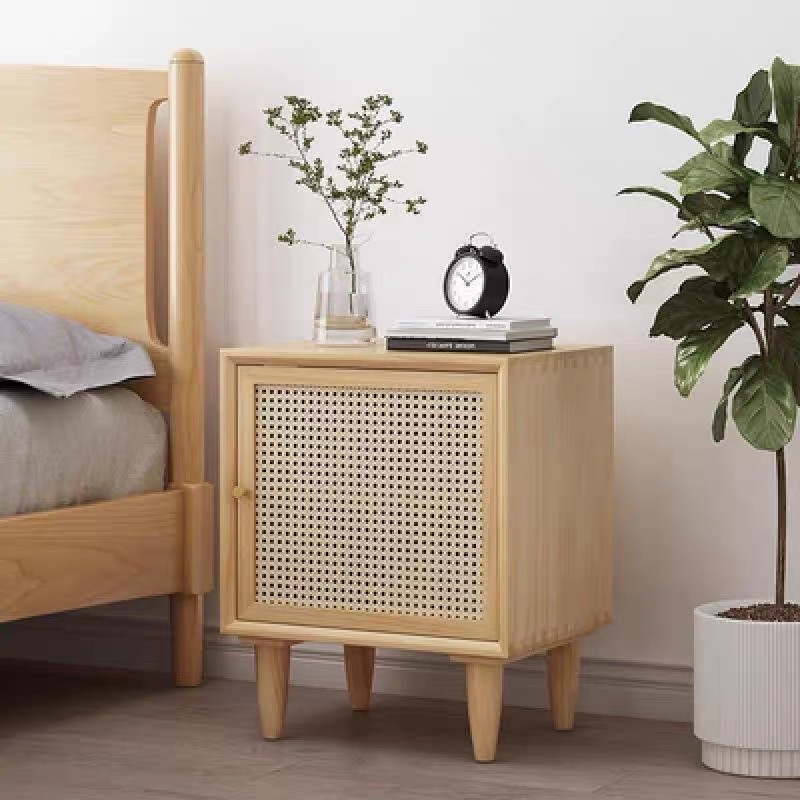 Bàn trà, Tủ tab mini gỗ phối mây VGD16