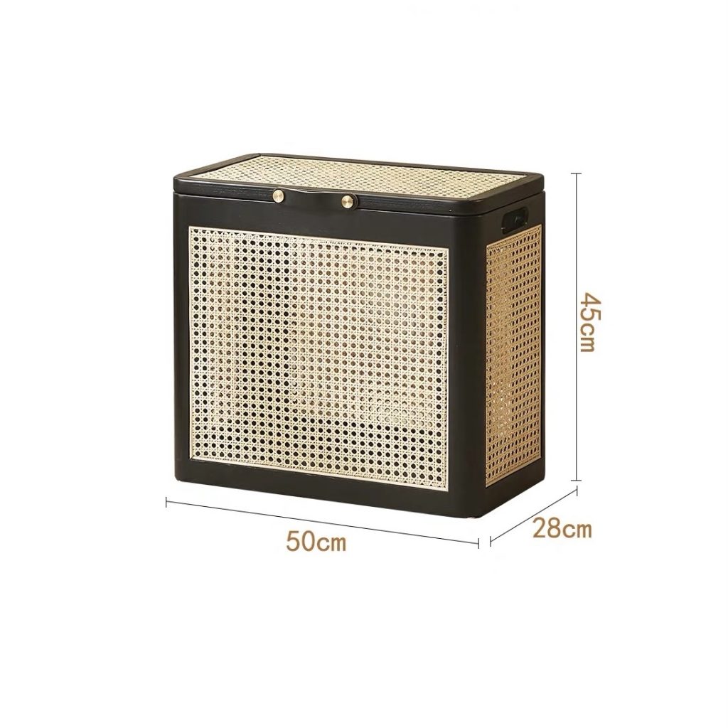 Bàn trà, Giỏ để đồ gỗ phối mây VTĐ23