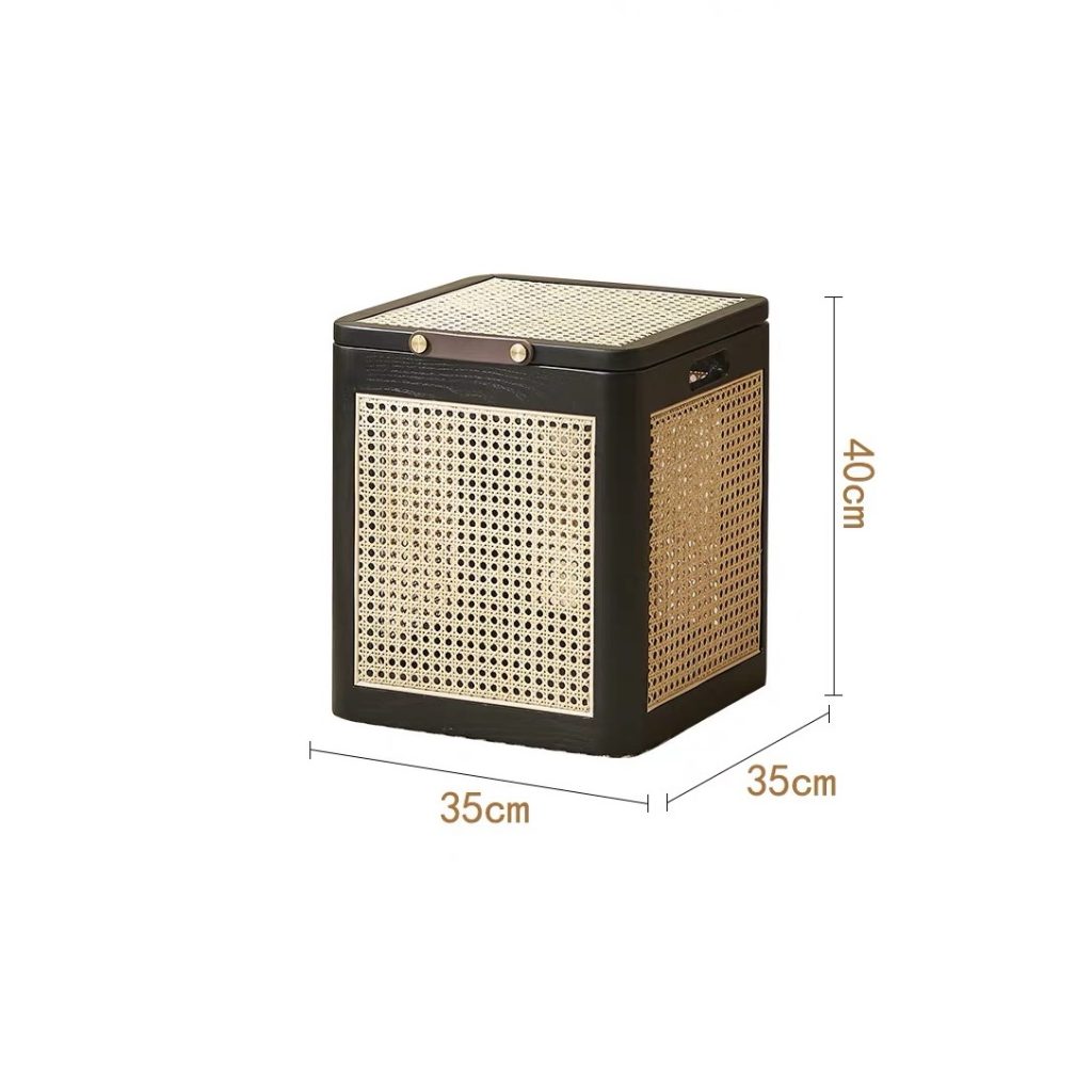 Bàn trà, Giỏ để đồ gỗ phối mây VTĐ23