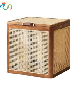 Bàn trà, Giỏ để đồ gỗ phối mây VTĐ23