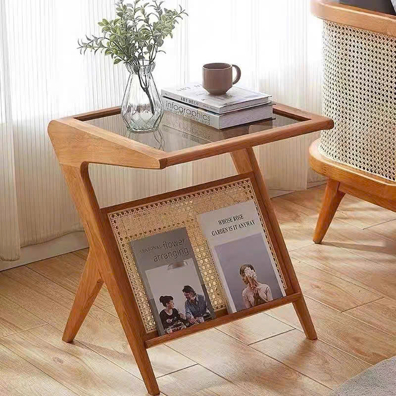 Bàn trà, Tủ tab mini gỗ phối mây VGD17