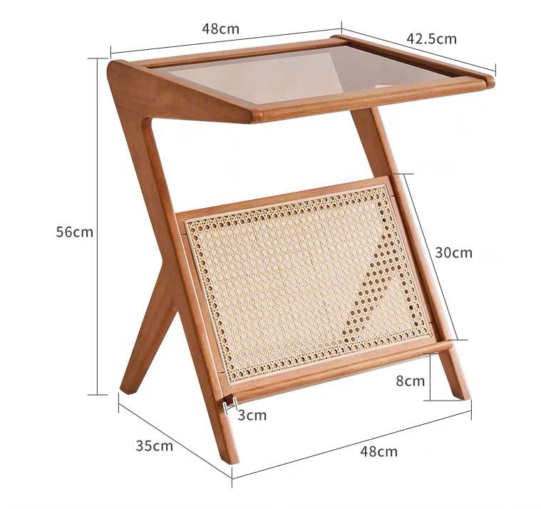 Bàn trà, Tủ tab mini gỗ phối mây VGD17