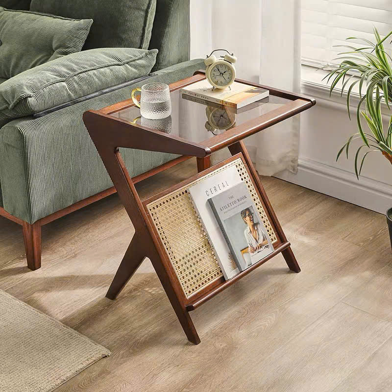 Bàn trà, Tủ tab mini gỗ phối mây VGD17