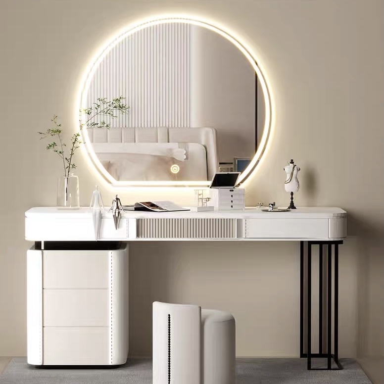 Gương tròn khuyết led cảm ứng cách