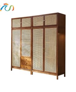 Tủ quần áo gỗ phối mây VT15