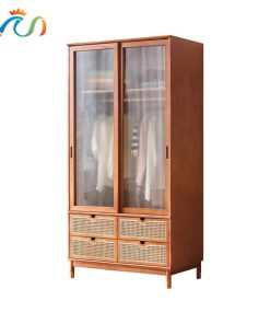 Tủ quần áo gỗ phối mây VT16