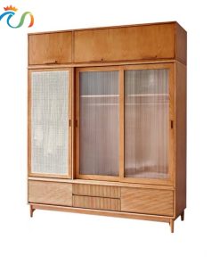 Tủ quần áo gỗ phối mây VT23