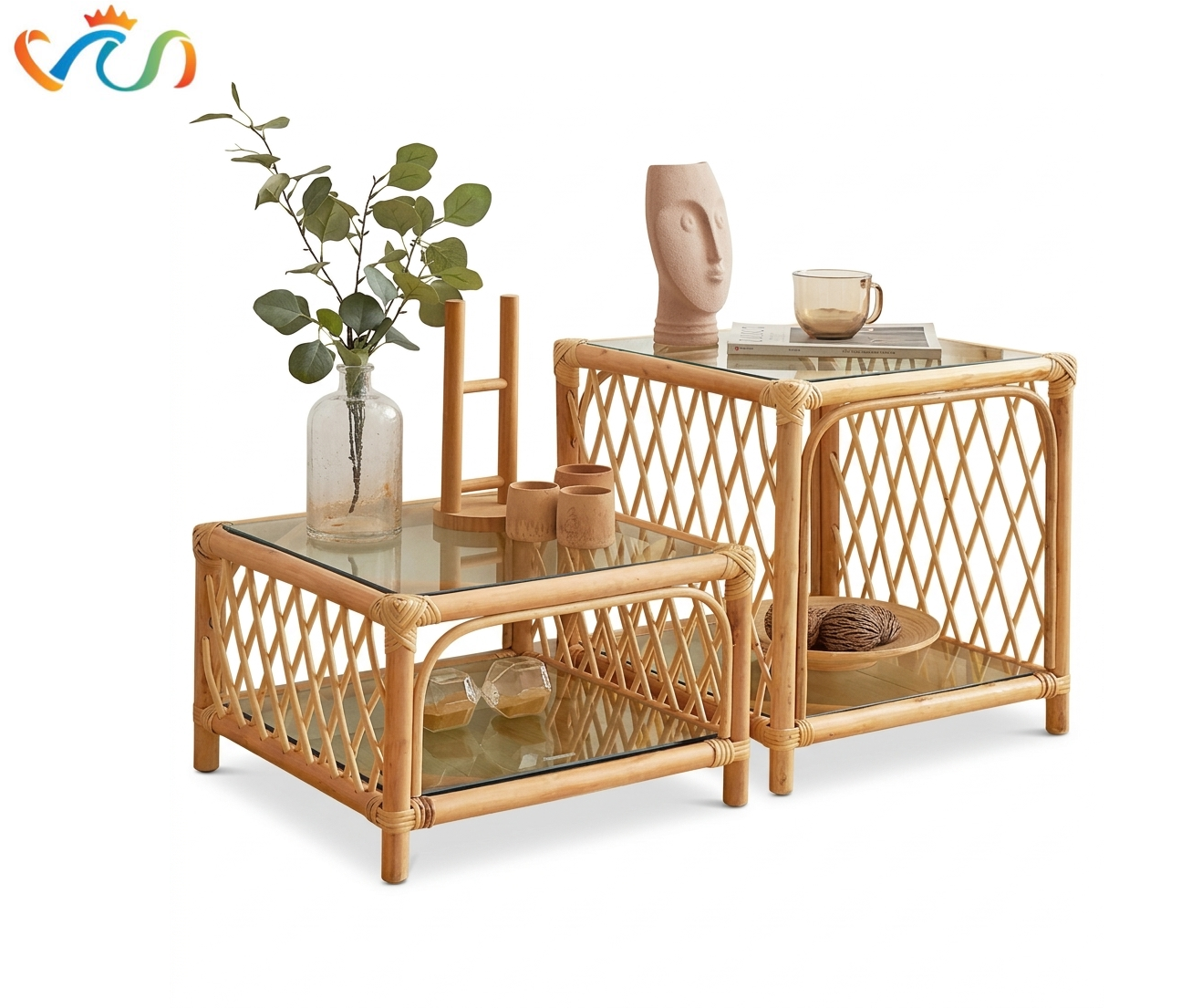 SET 2 BÀN SOFA MÂY TỰ NHIÊN VSMB11