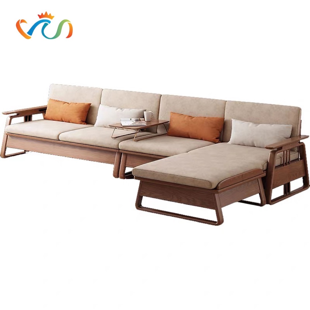 Ghế sofa gỗ đệm nỉ có hộc để đồ VUADECOR VS75