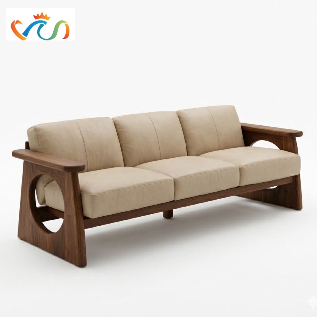 Ghế sofa gỗ tự nhiên đệm nỉ, da VUADECOR VS88
