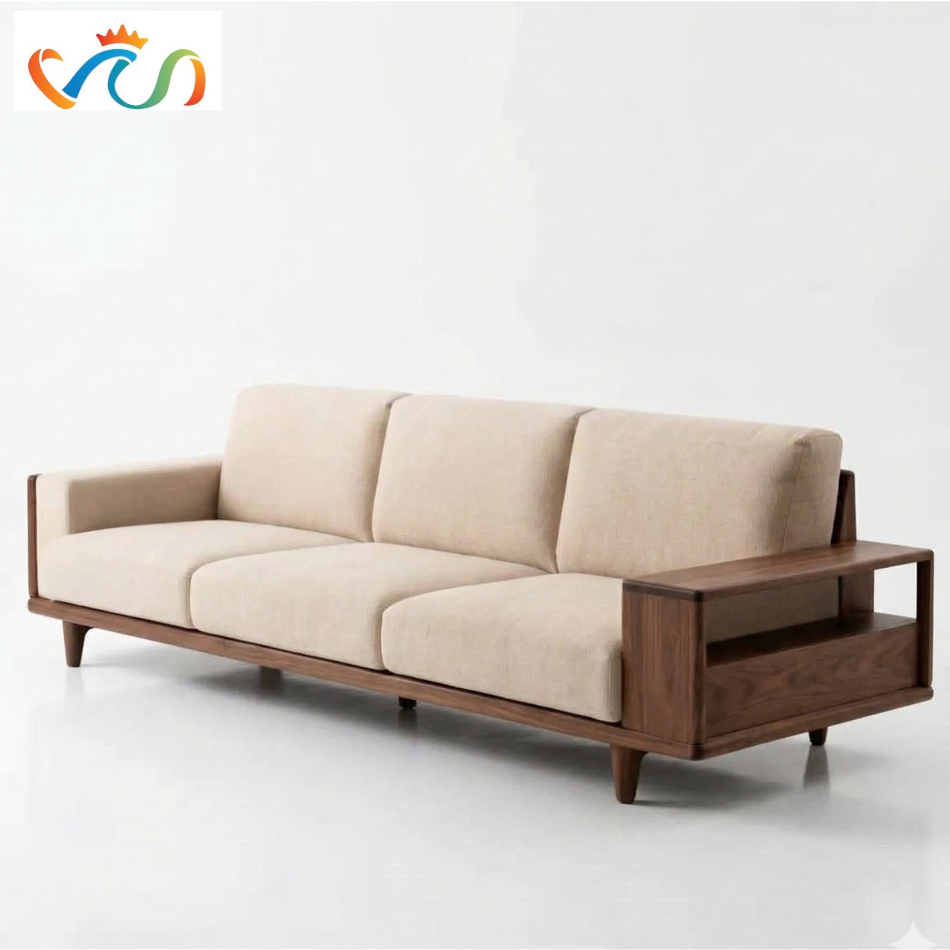 Ghế sofa gỗ tự nhiên đệm nỉ, da VUADECOR VS91