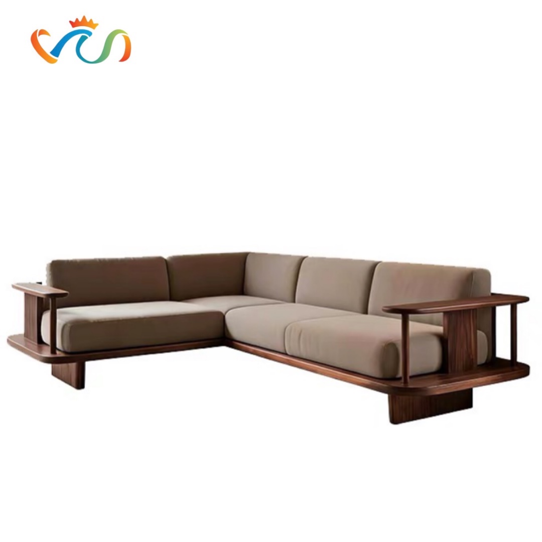 Bộ Ghế Sofa Góc Gỗ đệm nỉ VUADECOR VS93