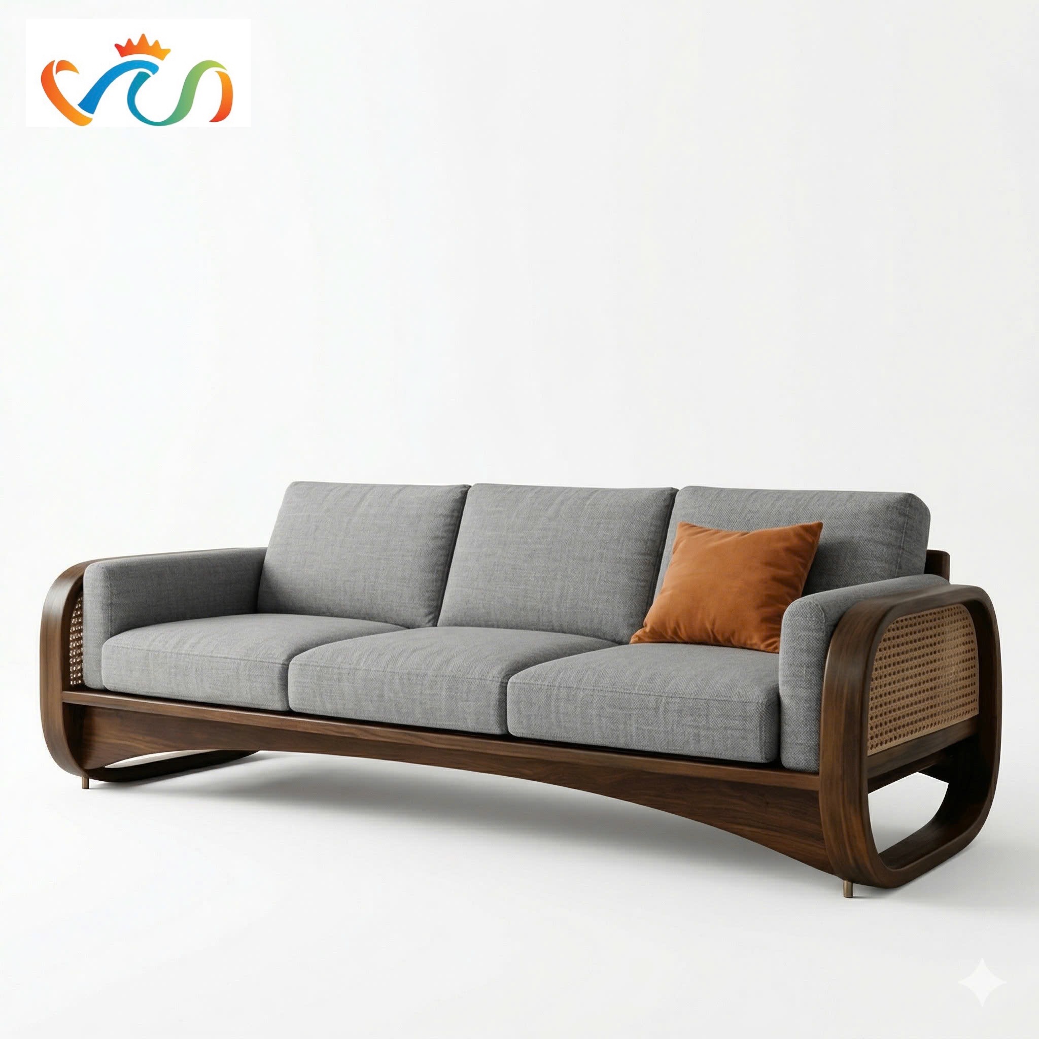 Ghế sofa gỗ tự nhiên phối mây VUADECOR VS97