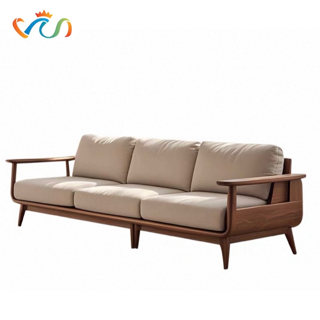 Ghế sofa gỗ tự nhiên đệm nỉ, da VUADECOR VS73