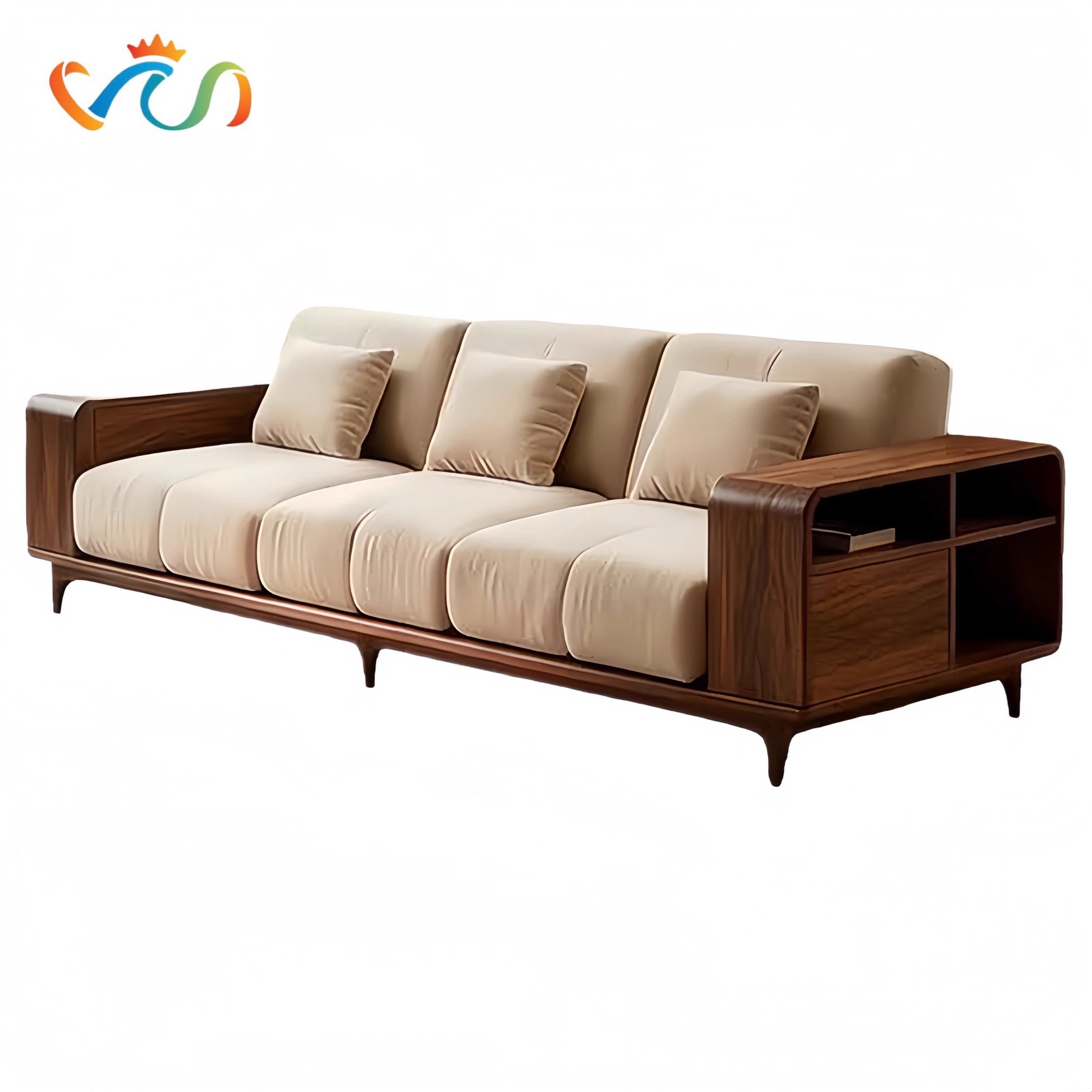 Ghế sofa gỗ tự nhiên đệm nỉ VUADECOR VS104