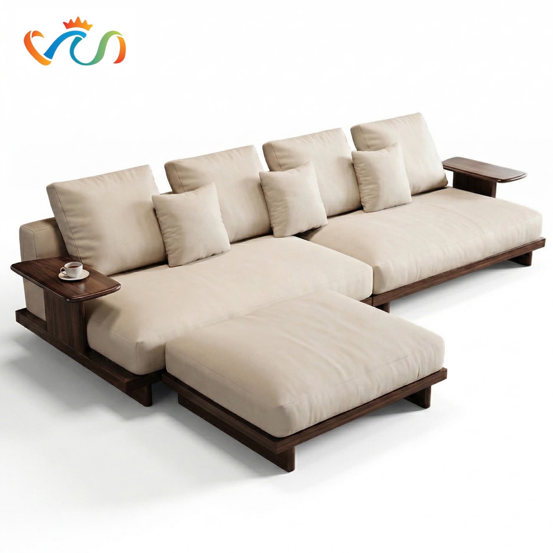 Ghế sofa gỗ tự nhiên đệm nỉ, da VUADECOR VS108