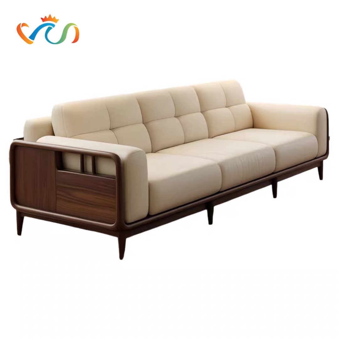 Ghế sofa gỗ tự nhiên đệm nỉ, da VUADECOR VS109