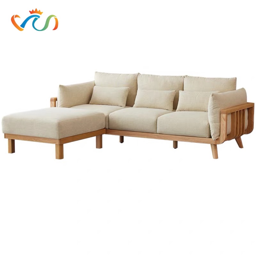 Ghế sofa gỗ tự nhiên đệm nỉ, da VUADECOR VS116