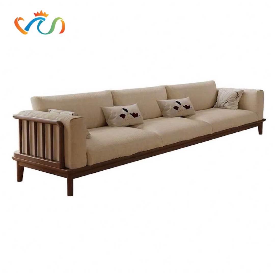 Ghế sofa gỗ tự nhiên đệm nỉ, da VUADECOR VS130