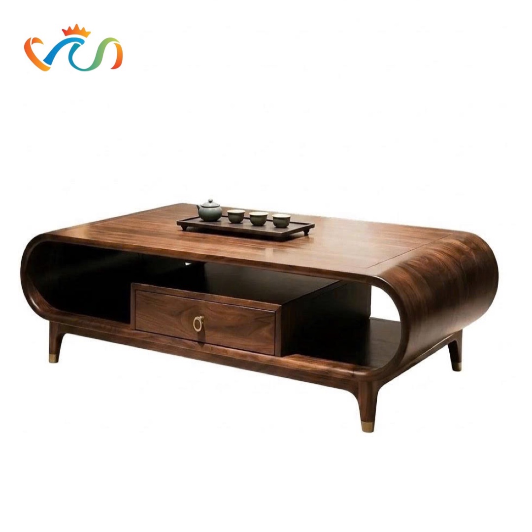 BÀN TRÀ GỖ DÁNG CONG VBT61 – PHONG CÁCH JAPANDI THANH LỊCH & TINH TẾ