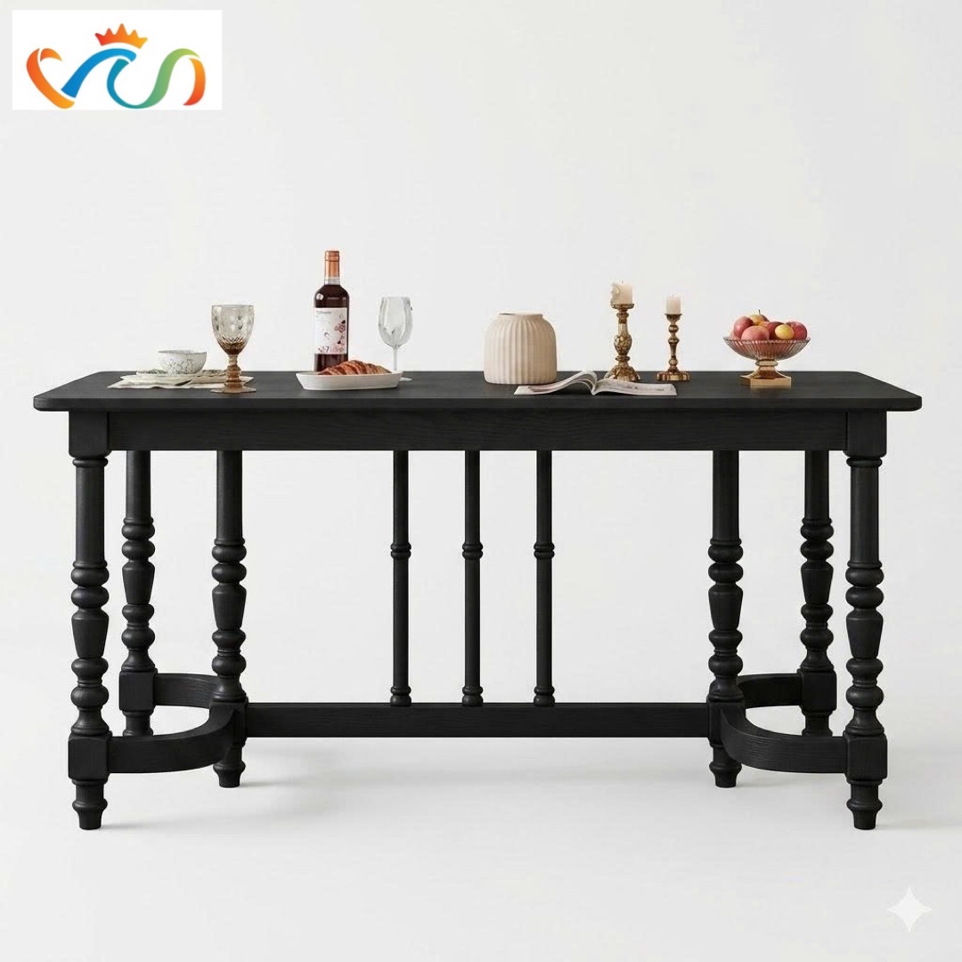 Bàn Ăn Dài Gỗ VBA20 phong cách INDOCHINE Sang Trọng - Hiện Đại