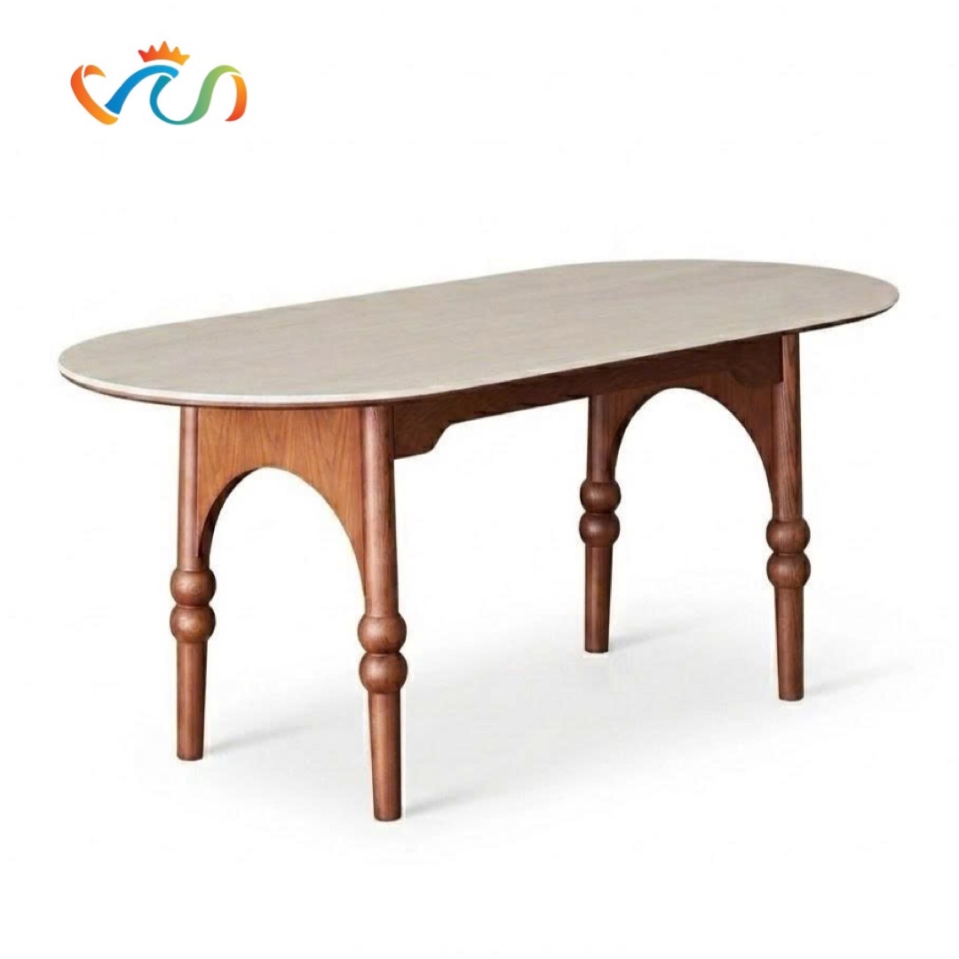 Bàn Ăn Oval Dài VBA21 phong cách INDOCHINE Hiện Đại - Sang Trọng