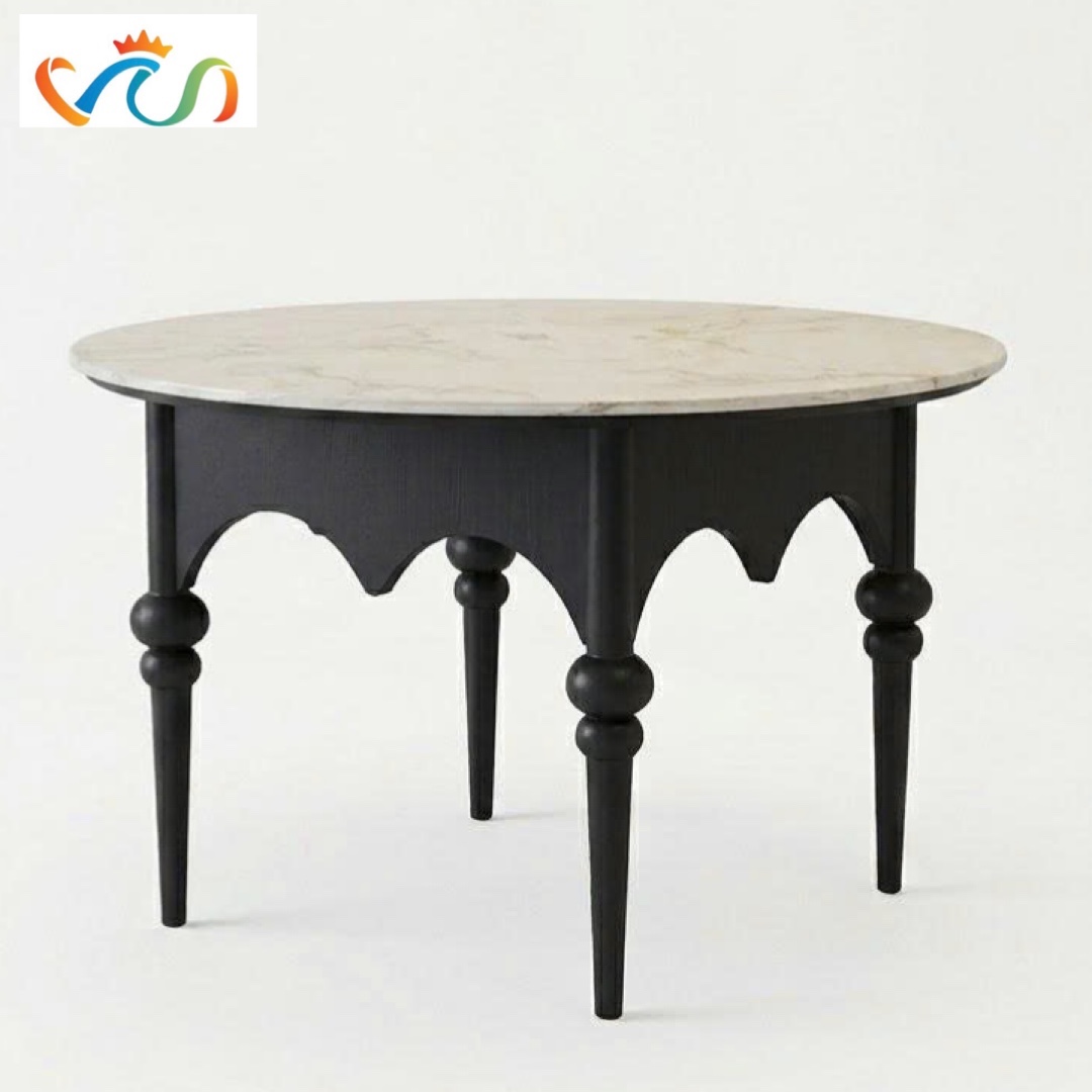 Bàn Ăn Tròn Gỗ Tự Nhiên VBA24 phong cách INDOCHINE Hiện Đại