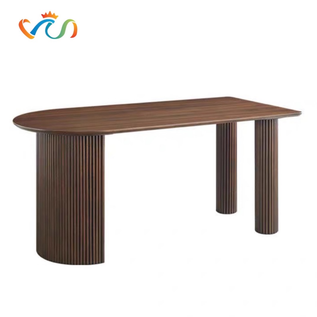 BÀN GỖ 3 CHÂN TRỤ NAN GỖ VBA25 – PHONG CÁCH MODERN ART DECOR