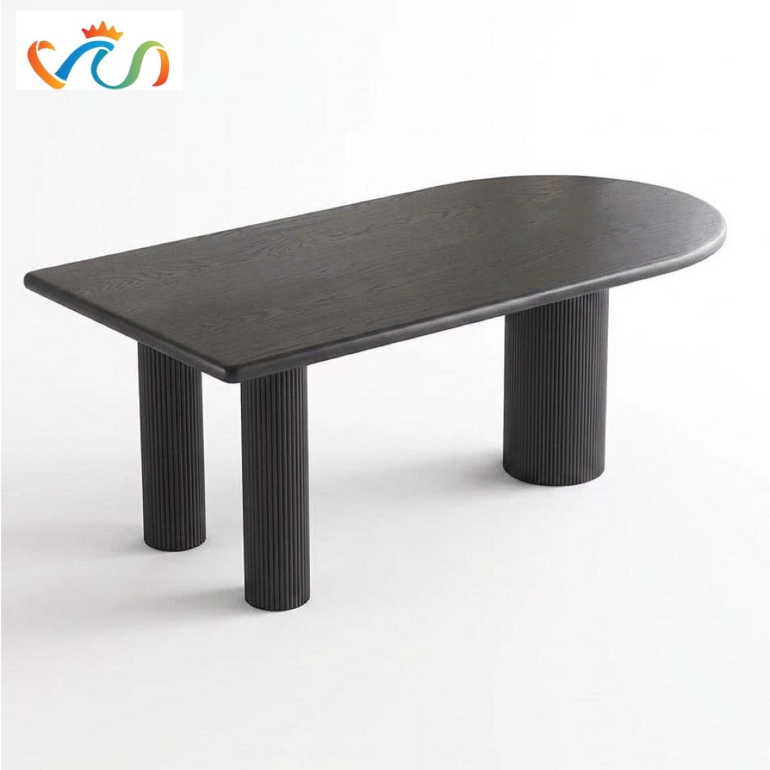 BÀN GỖ 3 CHÂN TRỤ TRÒN NAN GỖ VBA26 – PHONG CÁCH MODERN ART DECOR