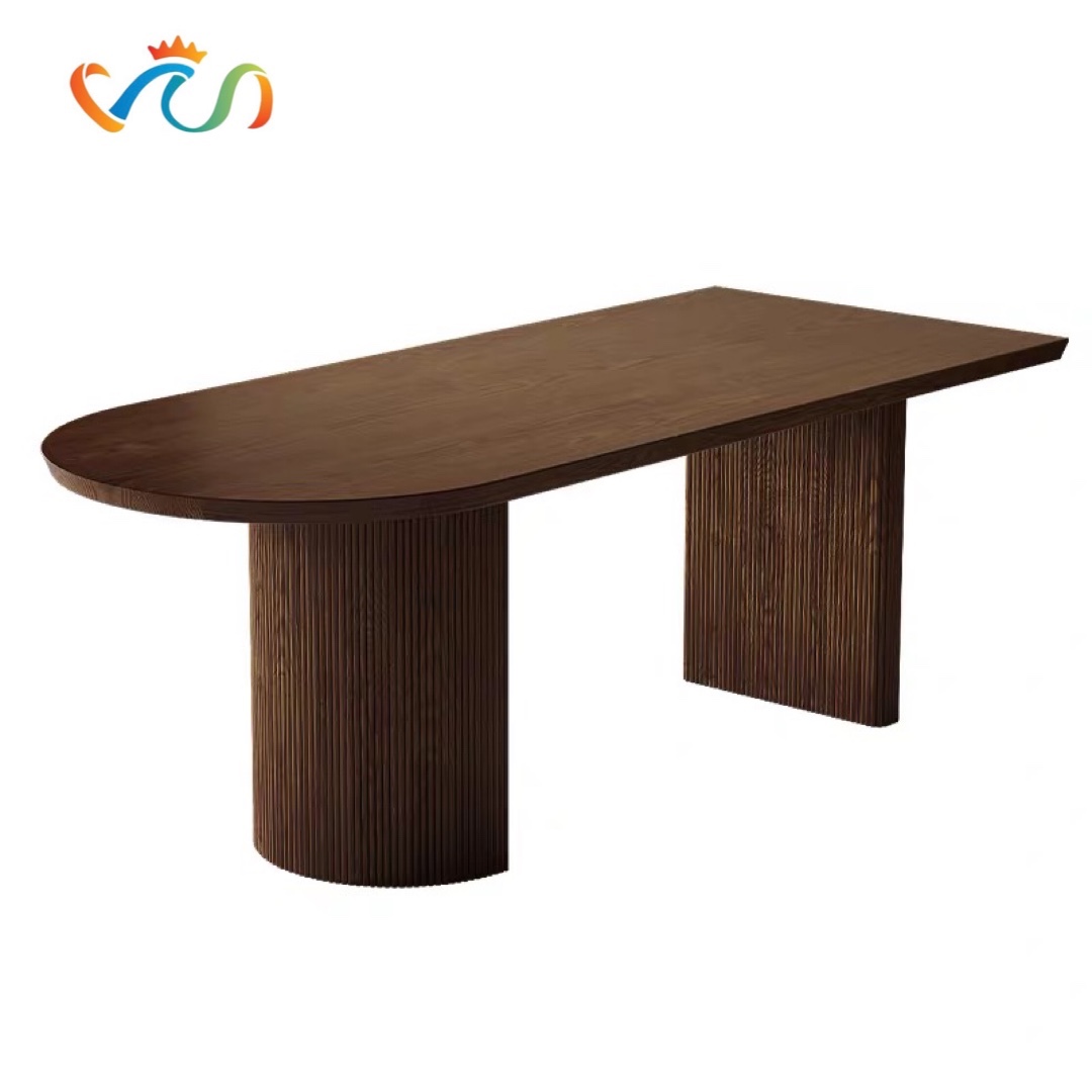 BÀN GỖ 2 CHÂN TRỤ NAN GỖ VBA27 – PHONG CÁCH MODERN ART DECOR