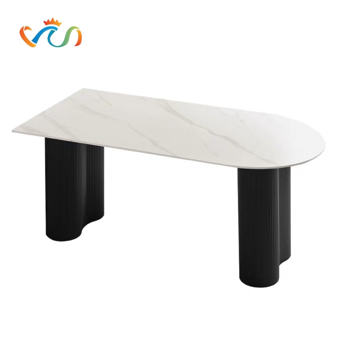 BÀN ĂN 2 CHÂN TRỤ NAN GỖ VBA29 – PHONG CÁCH MODERN ART DECOR