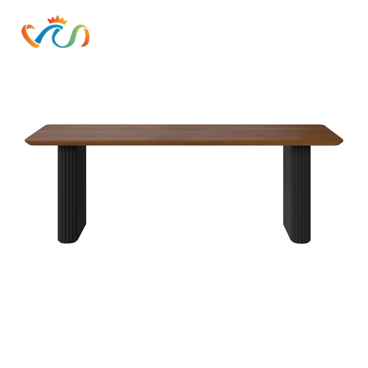 BÀN ĂN OVAL 2 CHÂN TRỤ NAN GỖ VBA32 – PHONG CÁCH MODERN - BẮC ÂU