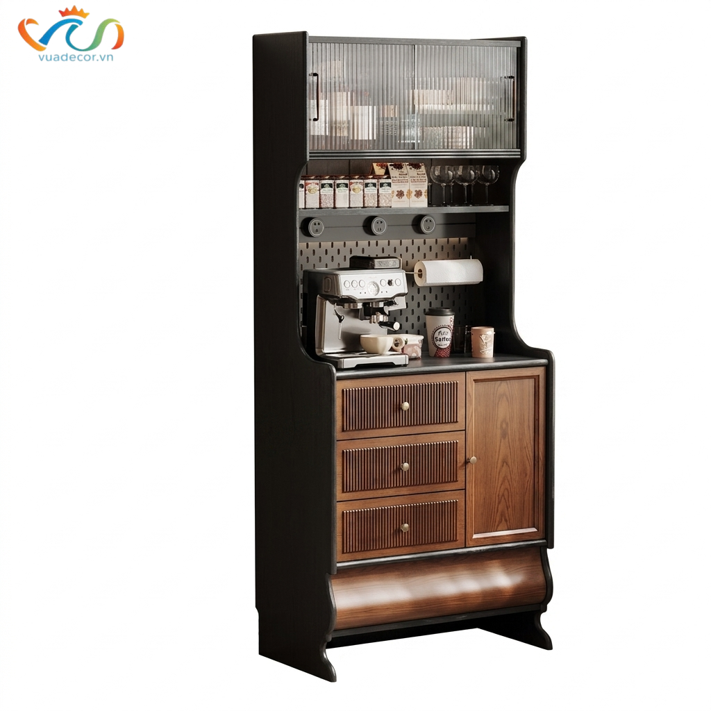 TỦ KỆ BẾP GỖ VT139 – PHONG CÁCH MID-CENTURY MODERN SANG TRỌNG