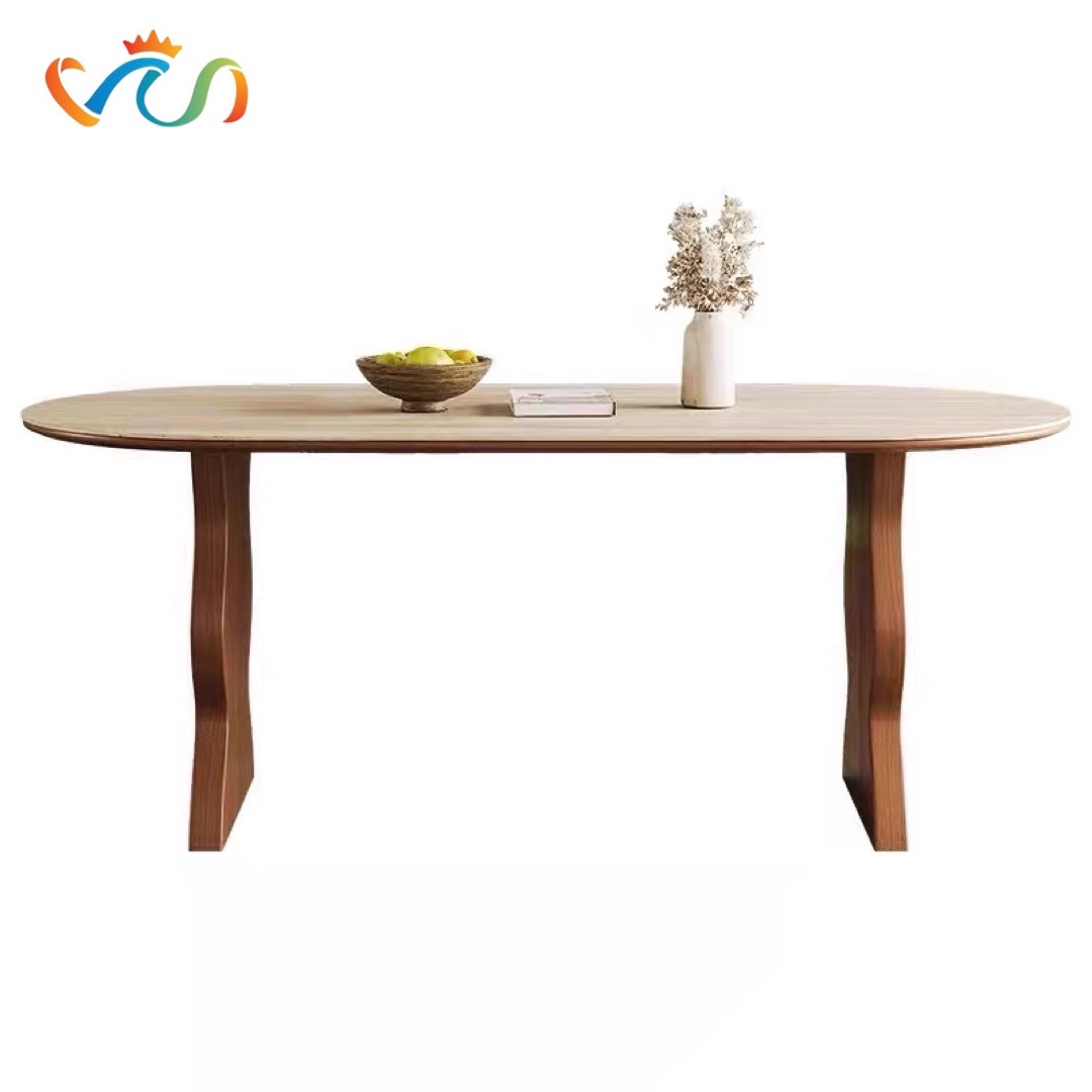 BÀN ĂN MẶT OVAL 2 CHÂN SÓNG VBA50 – PHONG CÁCH JAPANDI