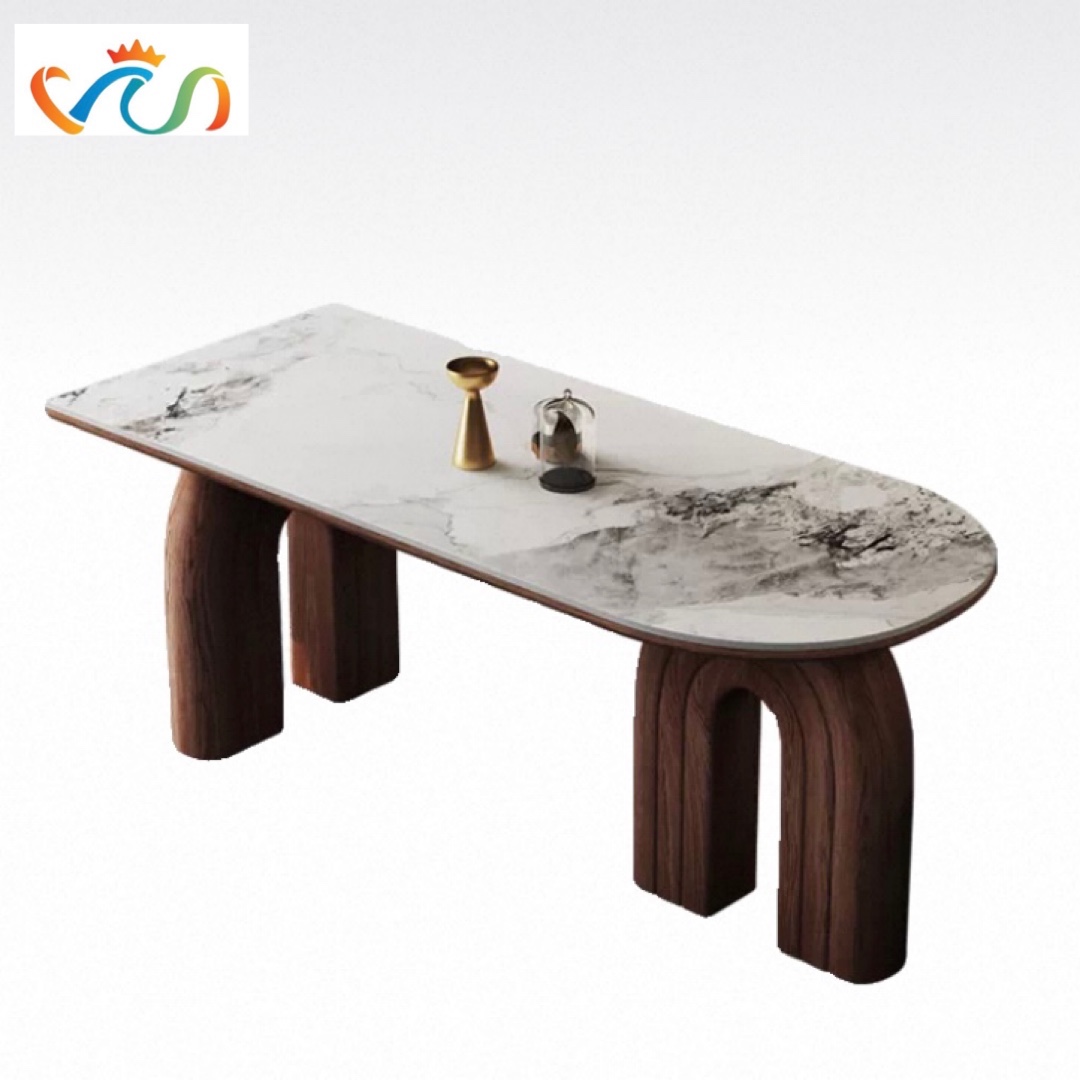 Bàn Ăn Dài Chân Uốn Decor VBA66 phong cách Bắc Âu Sang Trọng