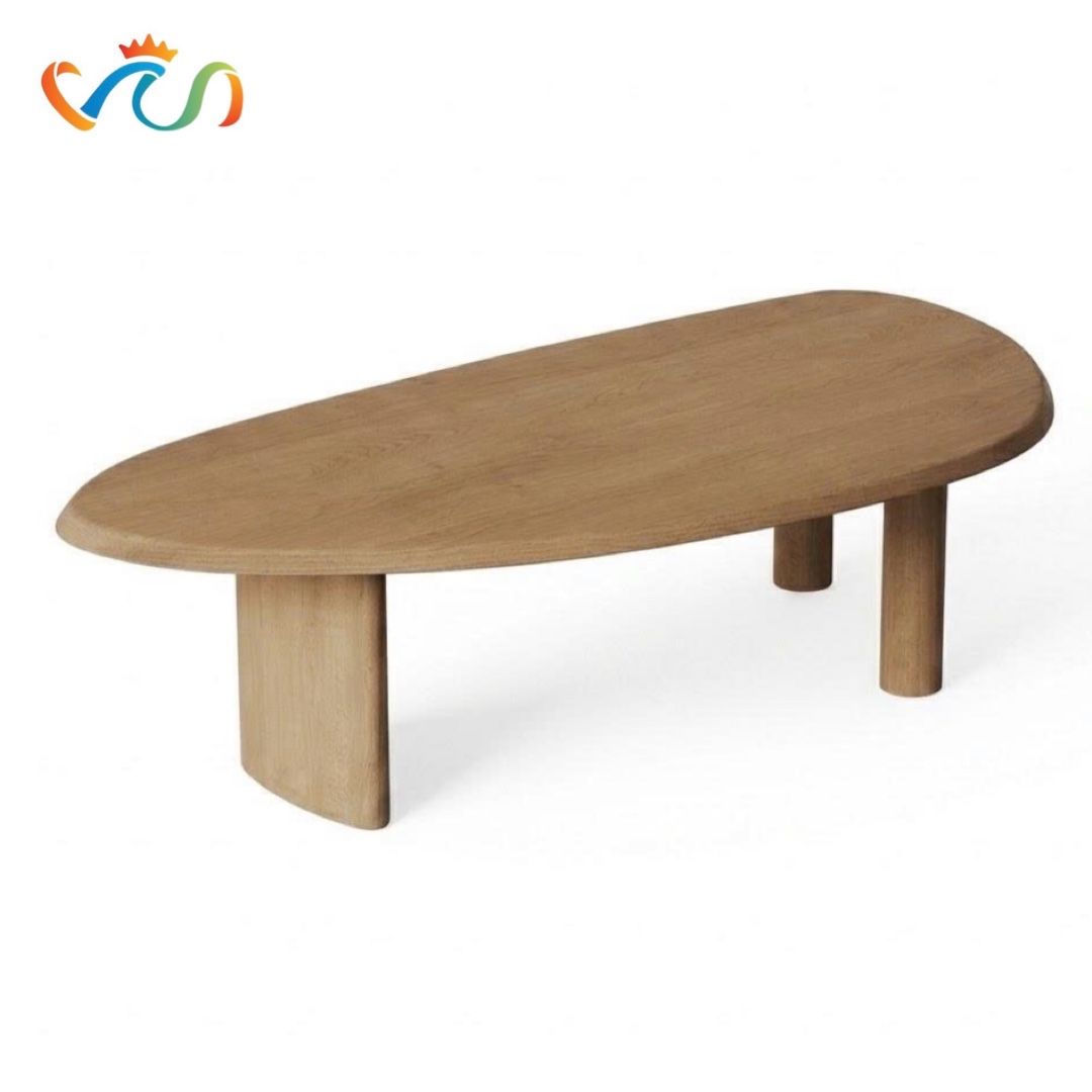 Bàn Ăn Dài 3 CHÂN TRỤ VBA96 phong cách JAPANDI Hiện Đại
