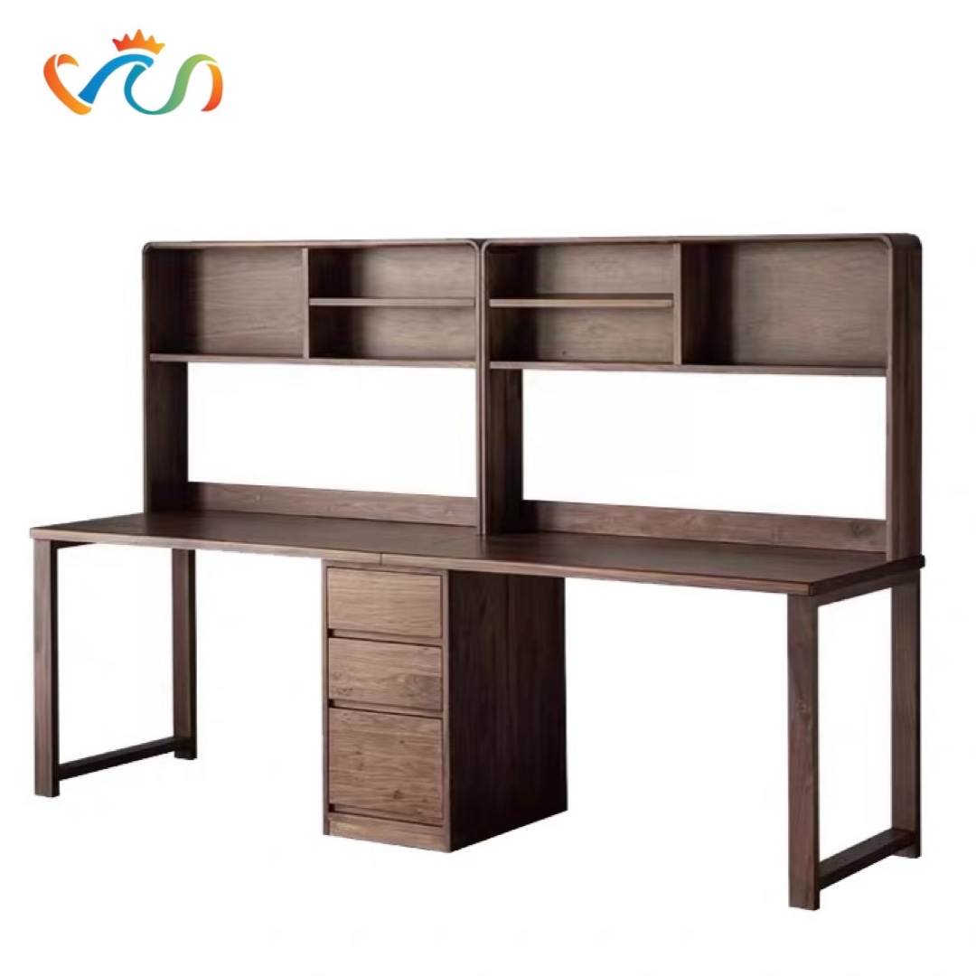 Bàn làm việc gỗ có kệ VB75 phong cách Minimalism hiện đại