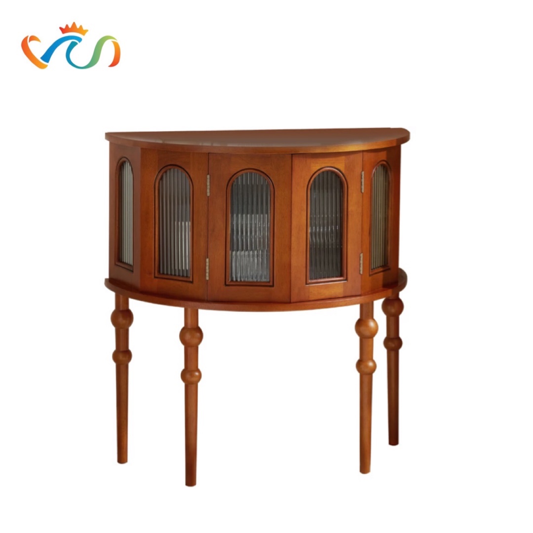 Tủ kệ Console mặt bán nguyệt VT86 phong cách Vintage tân cổ điển