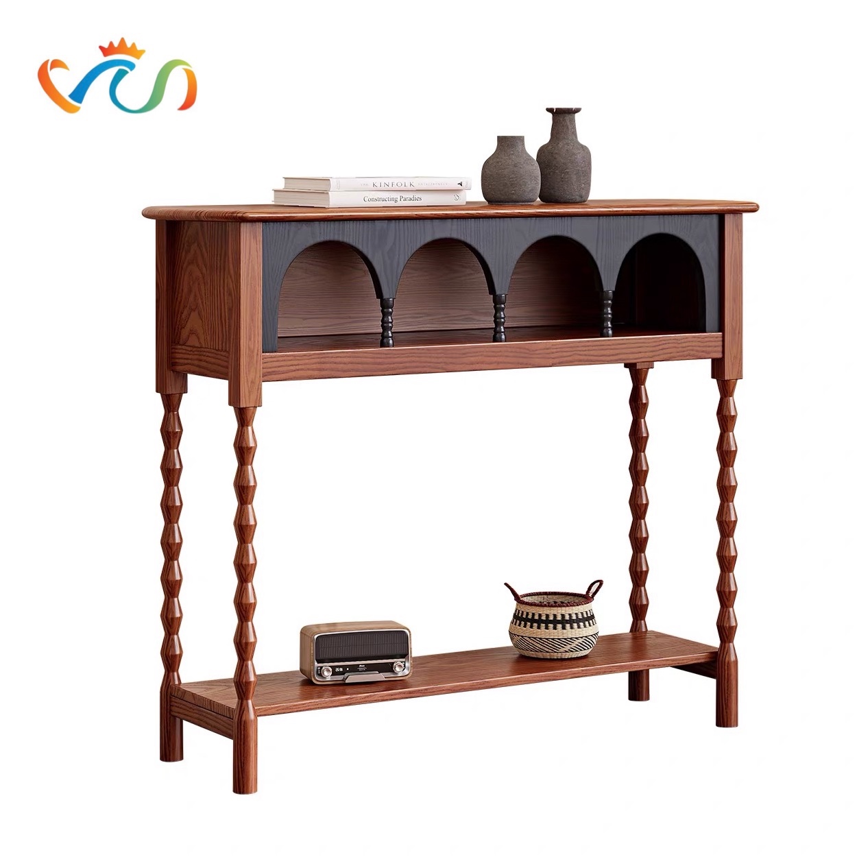 Tủ kệ Console trang trí VT89 phong cách Vintage tân cổ điển
