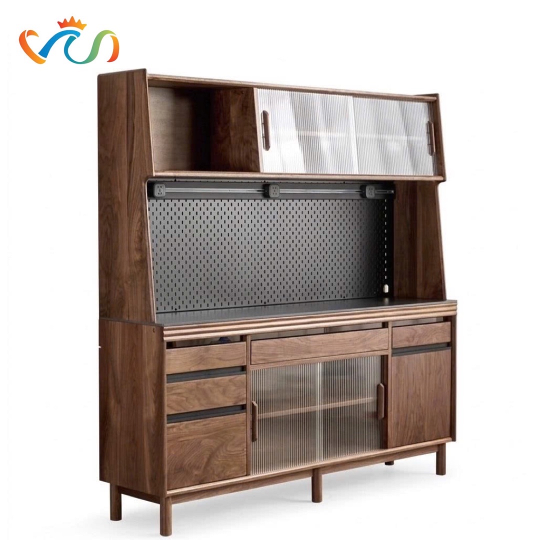 TỦ KỆ BẾP GỖ VT114 – PHONG CÁCH MID-CENTURY MODERN SANG TRỌNG & TIỆN NGHI