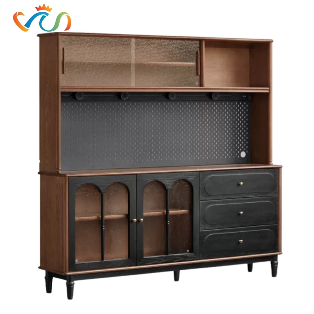 TỦ KỆ BẾP GỖ VT117 – PHONG CÁCH MID-CENTURY MODERN SANG TRỌNG