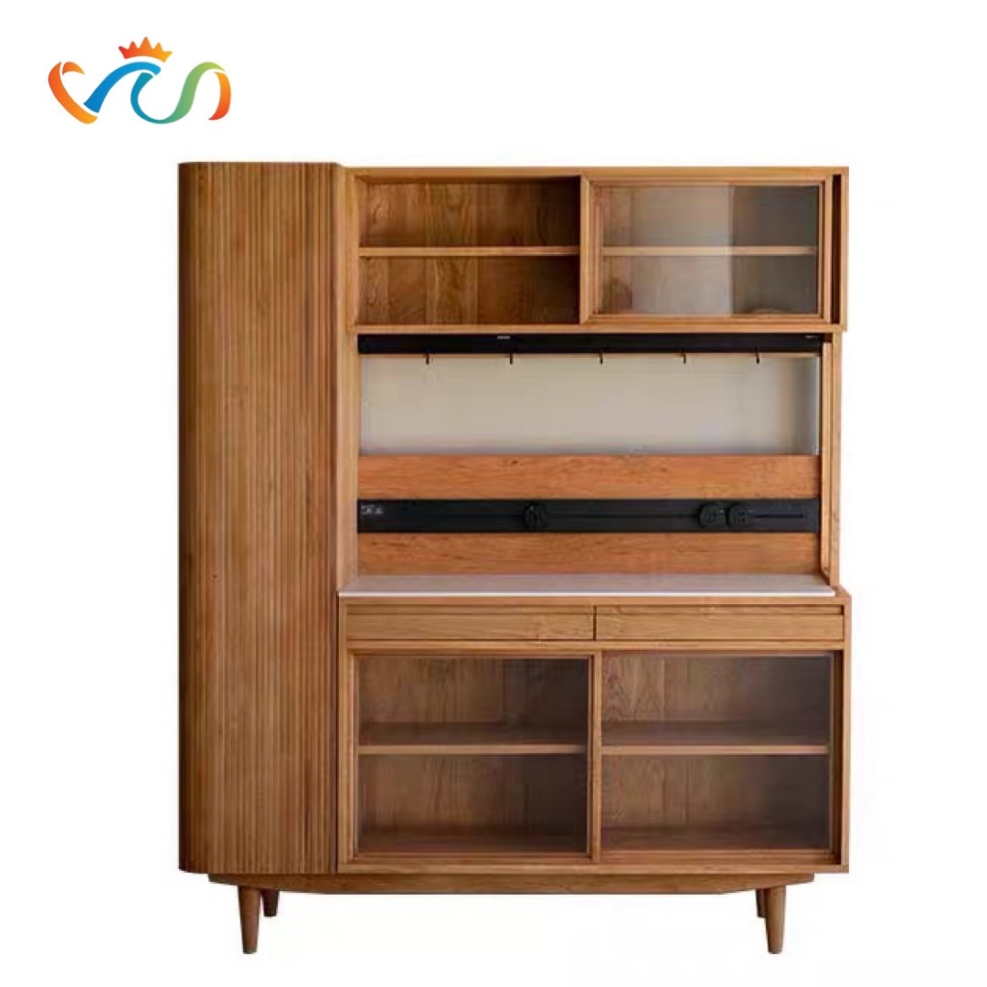 TỦ KỆ BẾP GỖ VT118 – PHONG CÁCH MID-CENTURY MODERN SANG TRỌNG