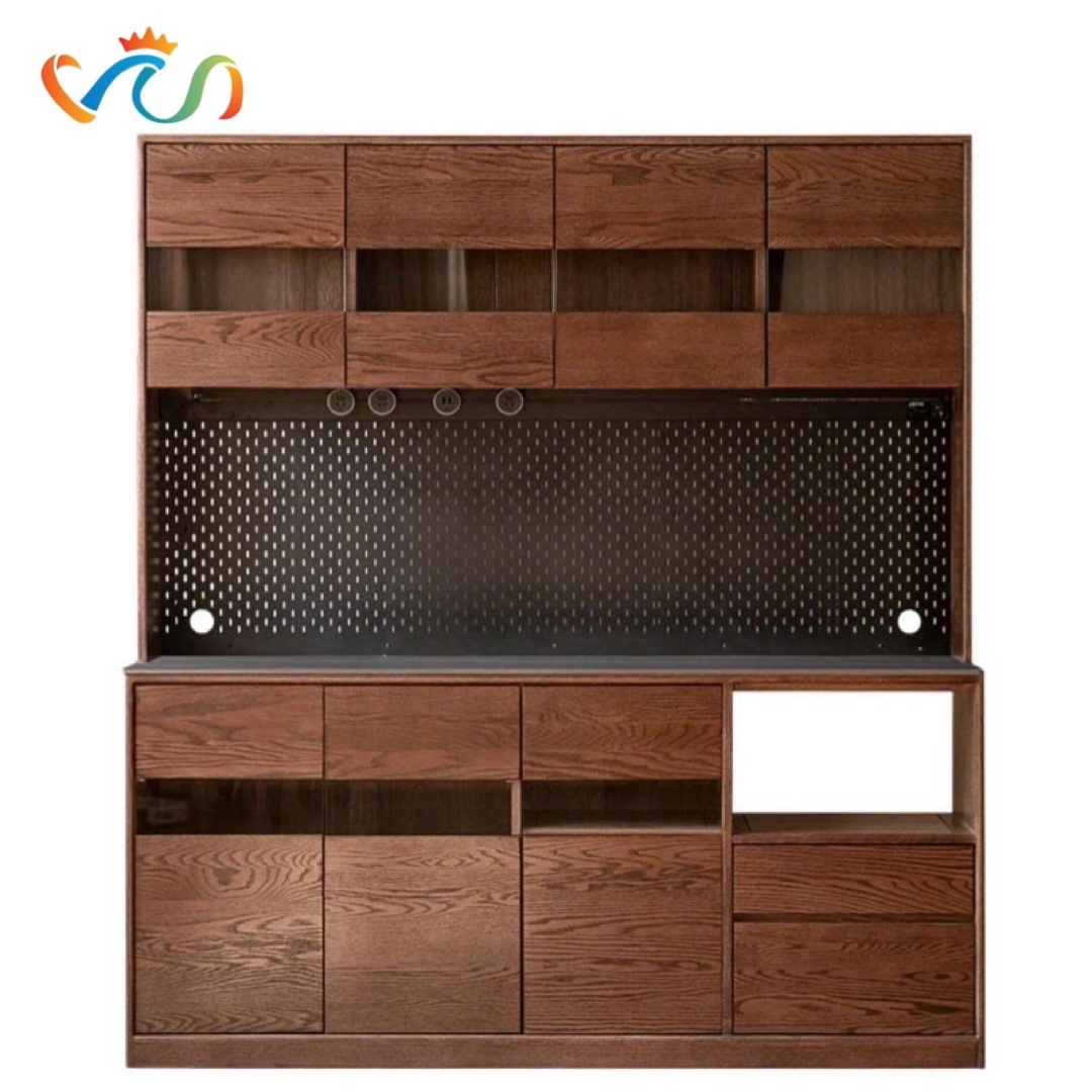 TỦ KỆ BẾP GỖ VT121 – PHONG CÁCH MID-CENTURY MODERN SANG TRỌNG & TIỆN NGHI