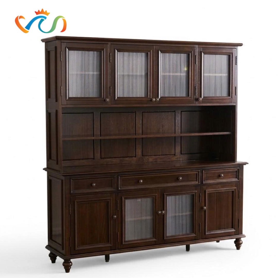 TỦ KỆ BẾP GỖ VT126 – PHONG CÁCH VINTAGE CHÂU ÂU SANG TRỌNG & NGHỆ THUẬT