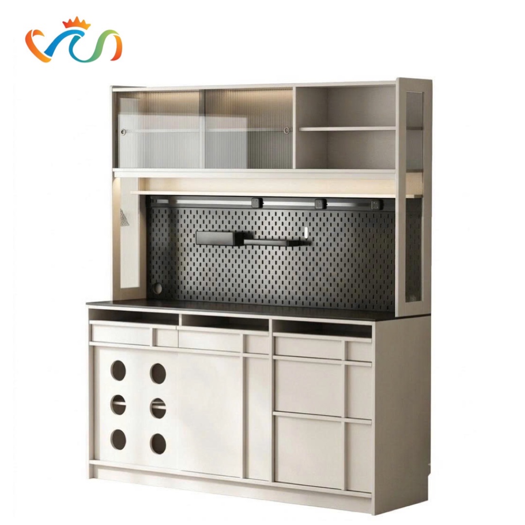 TỦ KỆ BẾP GỖ VT127 – PHONG CÁCH MID-CENTURY MODERN SANG TRỌNG & TIỆN NGHI