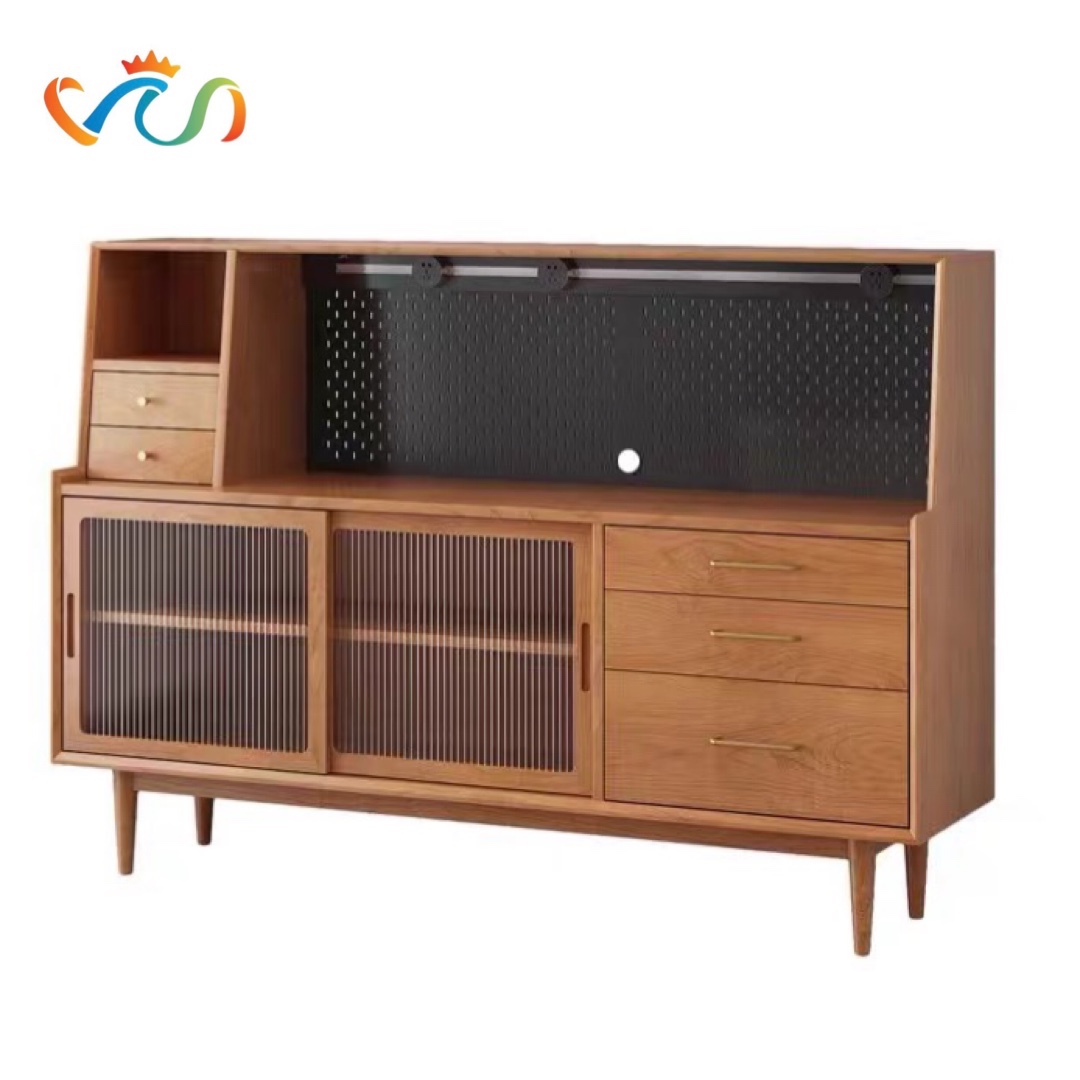 TỦ KỆ BẾP GỖ VT133 – PHONG CÁCH MID-CENTURY MODERN SANG TRỌNG & TIỆN NGHI