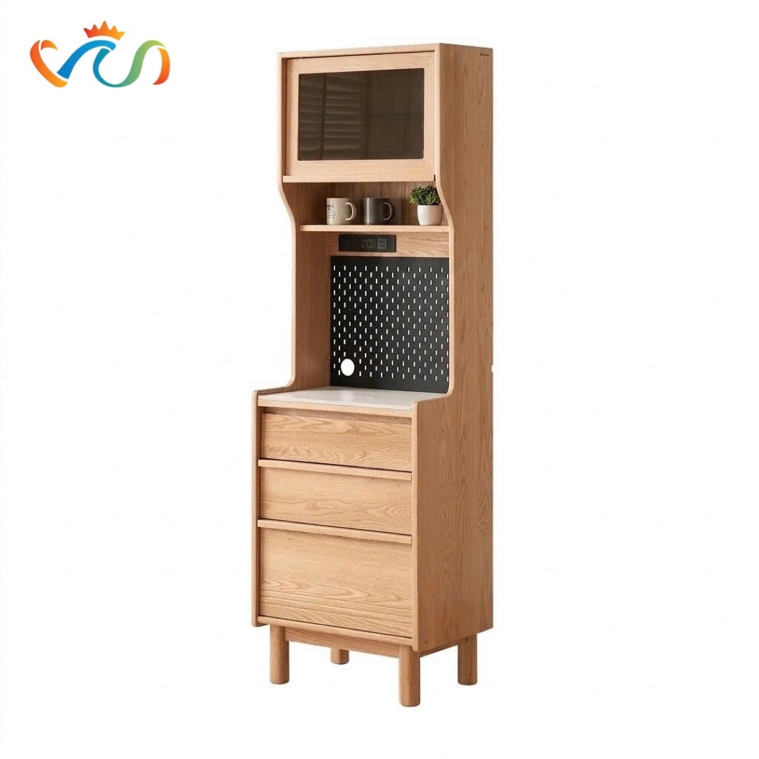 TỦ KỆ BẾP GỖ VT140 – PHONG CÁCH MID-CENTURY MODERN SANG TRỌNG