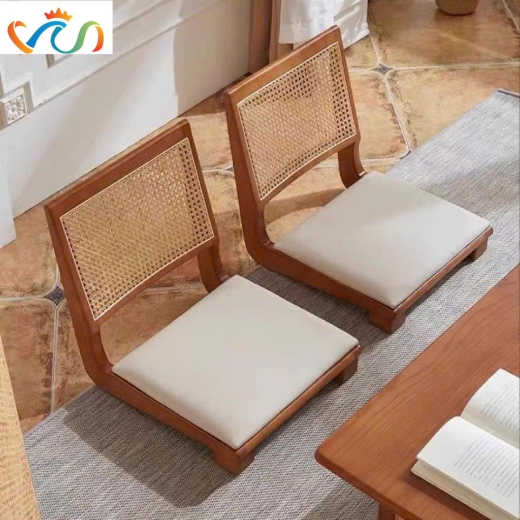 Ghế Bệt, Ghế cafe Mây Gỗ Tự Nhiên Đệm Da Phong Cách Nhật Bản VUADECOR phong cách Bắc Âu
